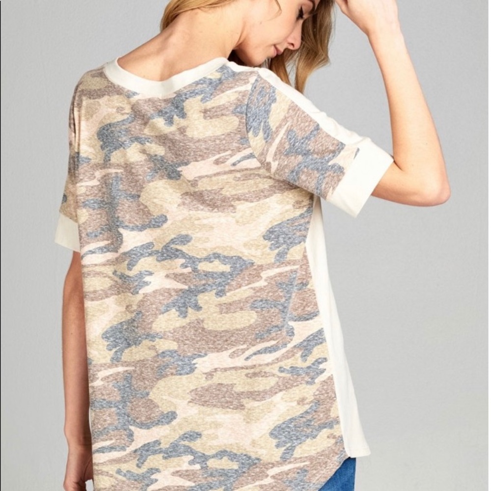 Camouflage print top